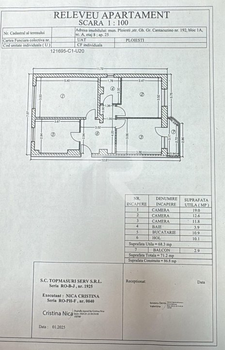 3 camere, Cantacuzino/Mos Craciun, vedere panoramica, etaj superior