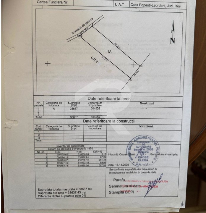 Teren 33.637 mp cu deschidere 88 m la Centura, zonă mixtă – Popești-Leordeni