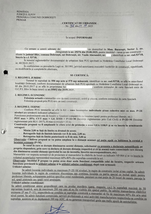 DE VANZARE TEREN + CASA in Dobroestiul (Vechi)