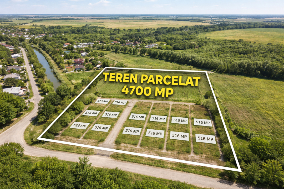 Teren intravilan 4.700 mp parcelat in loturi de 500 mp lângă București